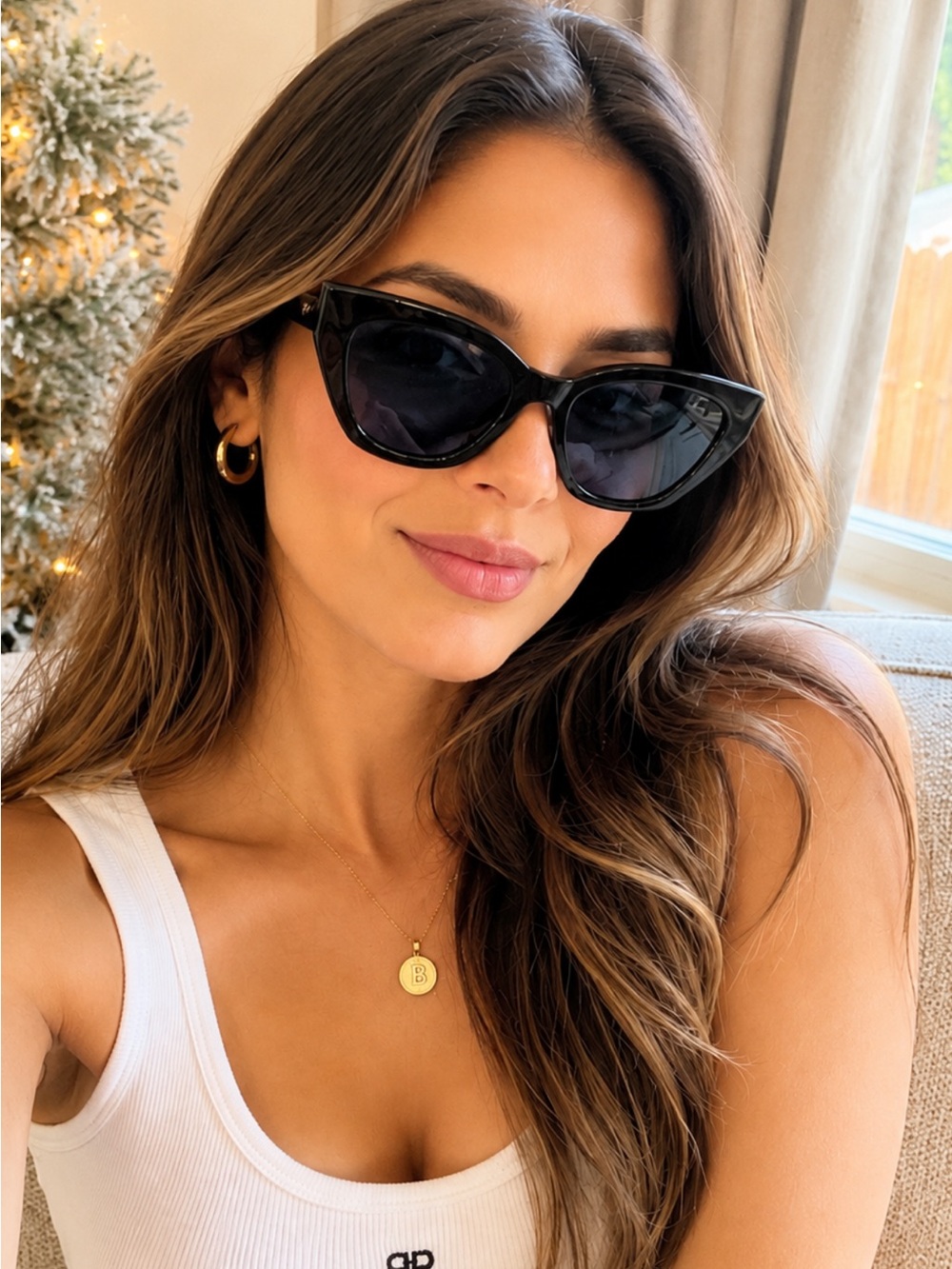 Prada Oversized Cat Eye Sunglasses in Black